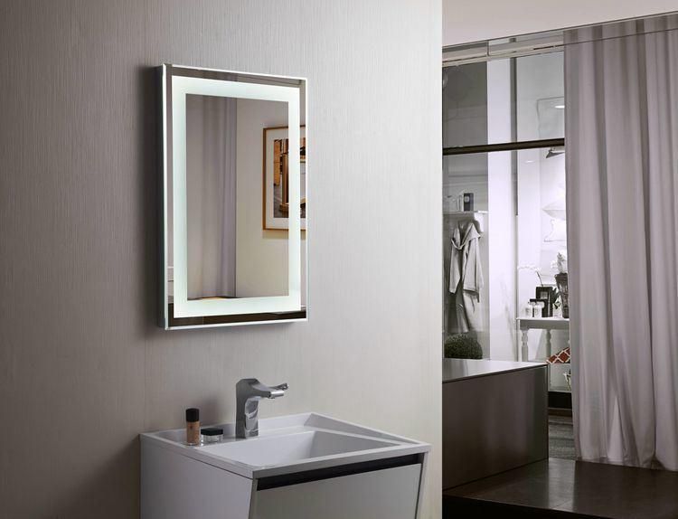 5mm LED Illuminated Mirror Wall Mounted Bathroom Mirror Anti-Fog & Dimmer Touch Switch Mirror