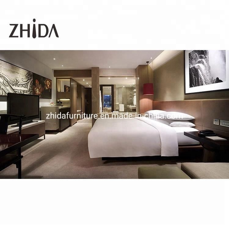 Simple Melamine Board Hotel Bedroom Furniture Set for Villa Hotel