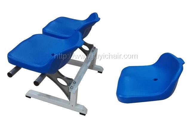 Blm-2508 Trusted Supplier Customize 100% Eco Material HDPE Aluminium Legs Soccer Outdoor Waiting Plastic Chair with Steel Frame