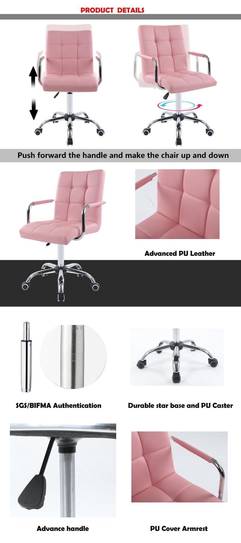 Modern PU Seats Swivel Bar Chair with Wheels Bar Stool Bar Furniture Commercial Furniture