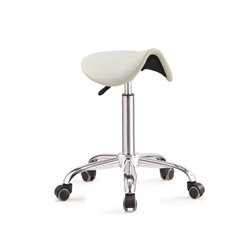 Modern Swivel Adjustable PU Leather Saddle Salon Furniture