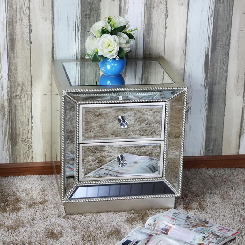 fashion Modern Design Bedside Cabinet Mirrored Furniture