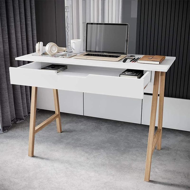 42 Inch Computer Desk with Drawer - Home and Office Computer Desk, Writing Desk for Small Area - White