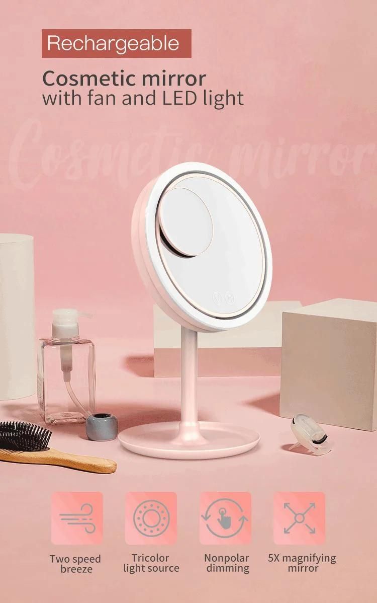 USB Rechargeable Cosmetic Make up Mirror Beauty Mirror LED Light Vanity Makeup Mirror