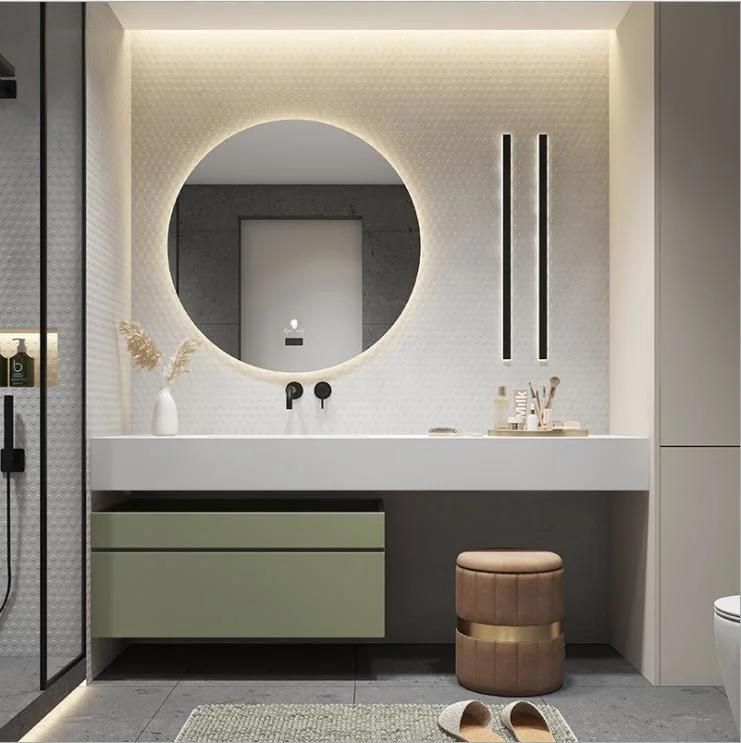 Rock Plate Integrated Basin Bathroom Cabinet Combination Modern Simple Toilet Washbasin Washstand Intelligent Solid Wood Bathroom Cabinet