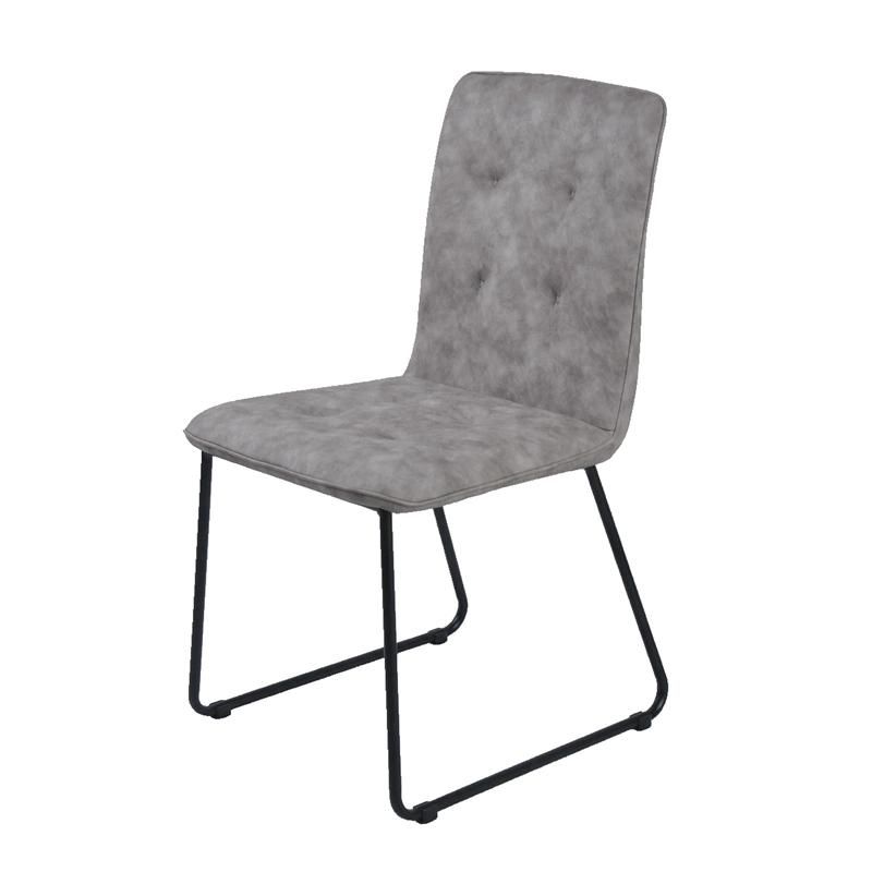 French Style Accent Faux Leather Tufted Back Dining Chair