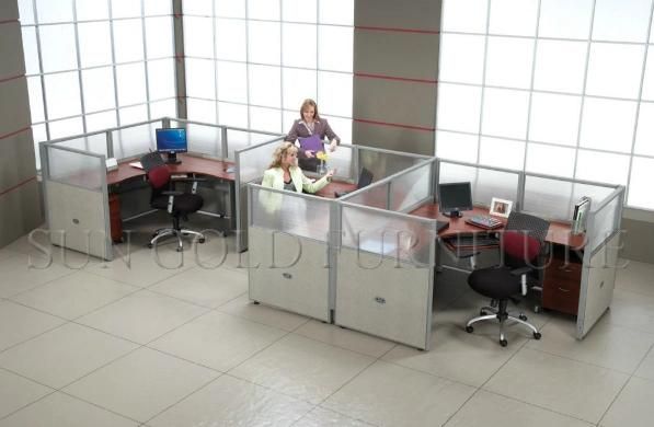 Modern Double Office Desk with High Partition Wall (SZ-WS169)