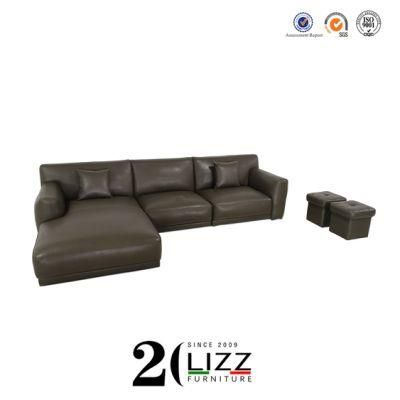 Modern Home Furniture Set Leather L Shape Corner Sofa