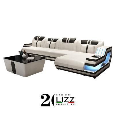 Modern Function Sofa Sectional Home Furniture Sofa with LED Light Living Room Sofa Set