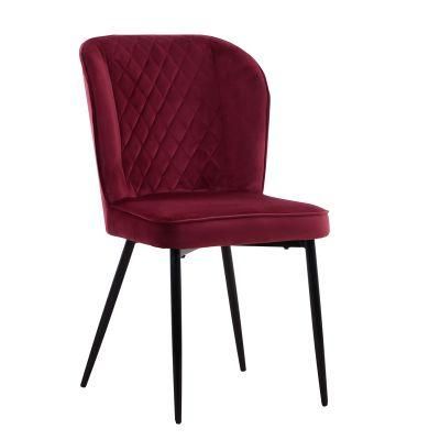 Modern Home Restaurant Cafe Furniture Velvet Fabric Dining Chair for Living Room