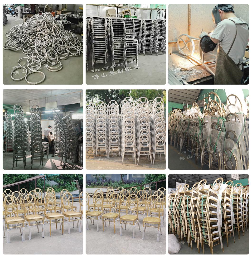 Yc-A76 New Style 2019 Manufacturers Wholesale Aluminum Stacking White Wedding Tiffany Chairs China