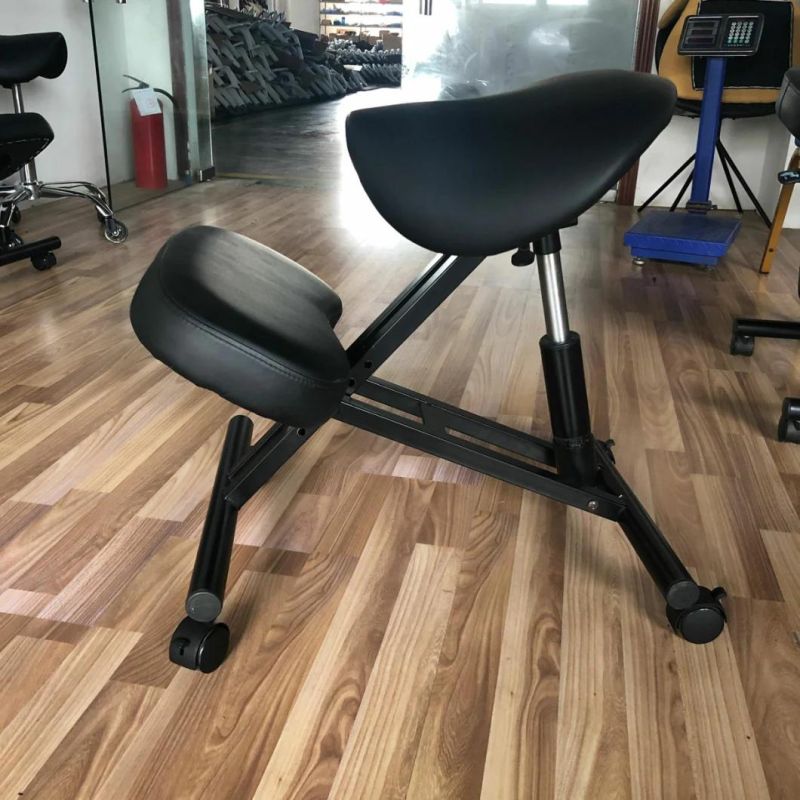 Adjustable New White Saddle Seat Kneeling Chair