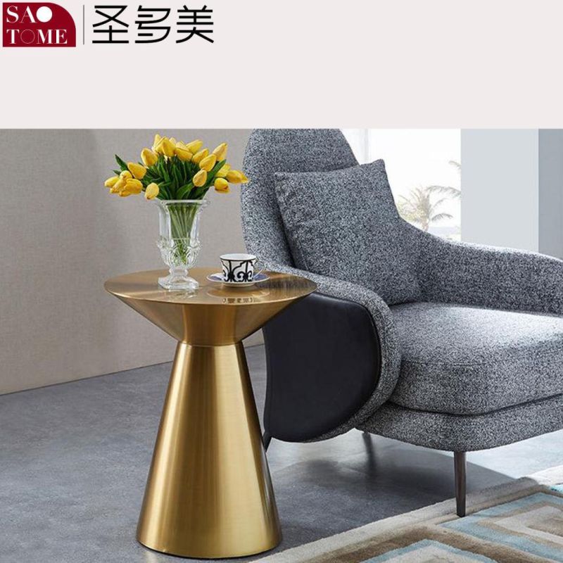 Modern Minimalist Stainless Steel Base Marble Countertop Side Table Coffee Table