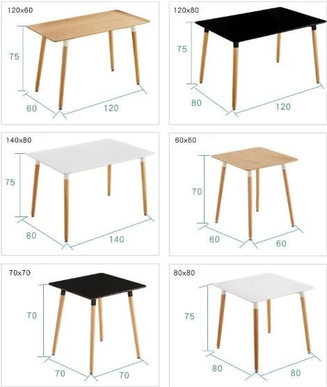 High Quality Top MDF Square Dining Table Kitchen Furniture Modern Wood Dining Table