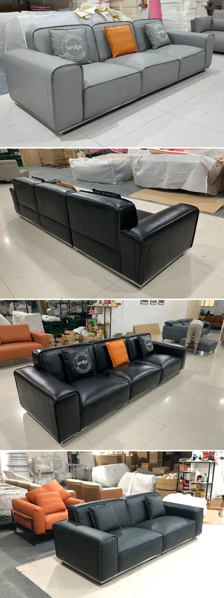 Contemporary Furniture Fabric Seating Modern Couch Leisure Home Leather Sofa Set for Living Room