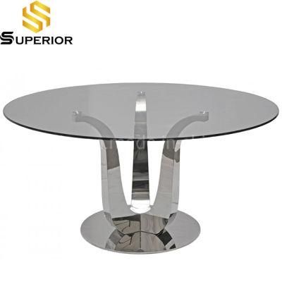 Modern Black Tempered Glass Dining Table for Home Restaurant