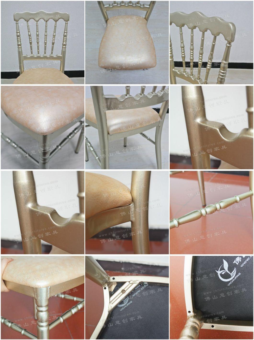 Modern Chinese New Style Wrought Iron Restaurant Crown Castle Hotel Banquet Napoleon Chair