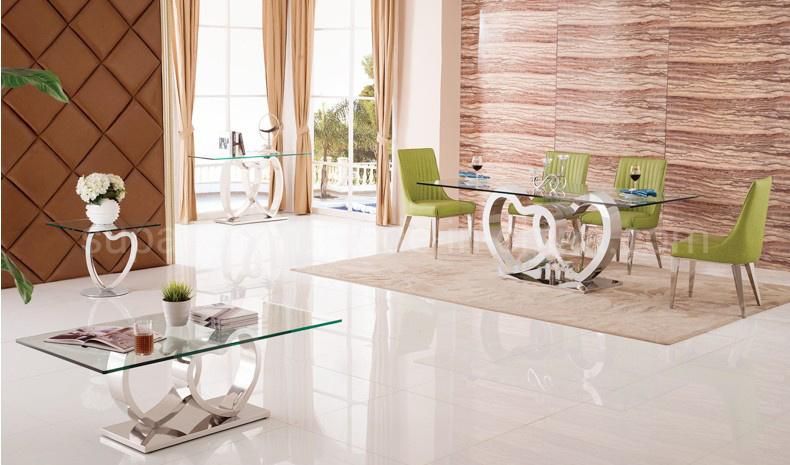 European High Quality Heart Shape Stand Modern Style Dining Table