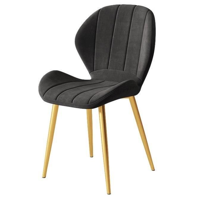 Furniture Hot Sale Restaurant PU Leather Dining Chair Modern Velvet Living Room Chairs with Metal Frame