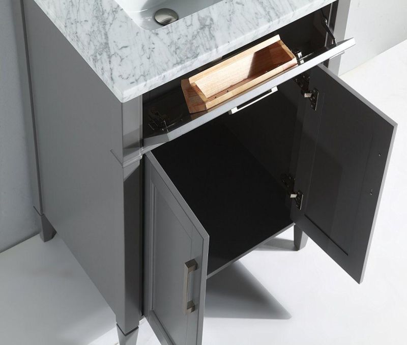 Modern Floor Mounted Black Plywood Bathroom Vanities Cabinet with Mirror Bathroom