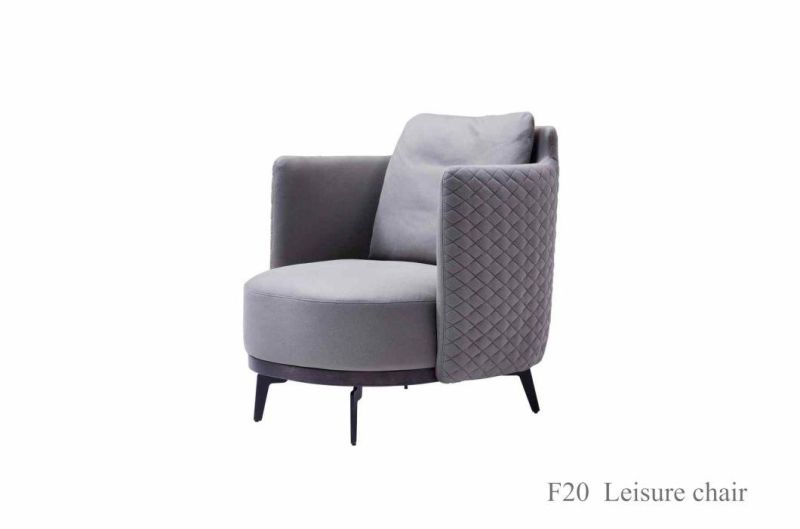 F20 Single Sofa/Fabric /Ash Wood /Ykk Zipper/Natural Steel Coating Base/Modern Sofas in Home and Hotel