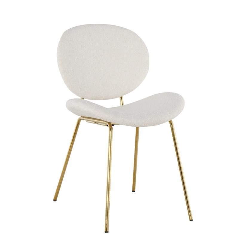 Luxury Design Restaurant Modern Dining Dining Plastic Seat Velvet Cover Chairs with Golden Chrome Leg