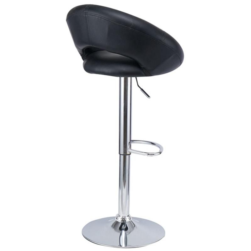 Modern Cheap Black Chrome Frame Plastic Seat Counter Height Bar Stools High Chair with Adjustable and Rotation Ergonomic Design