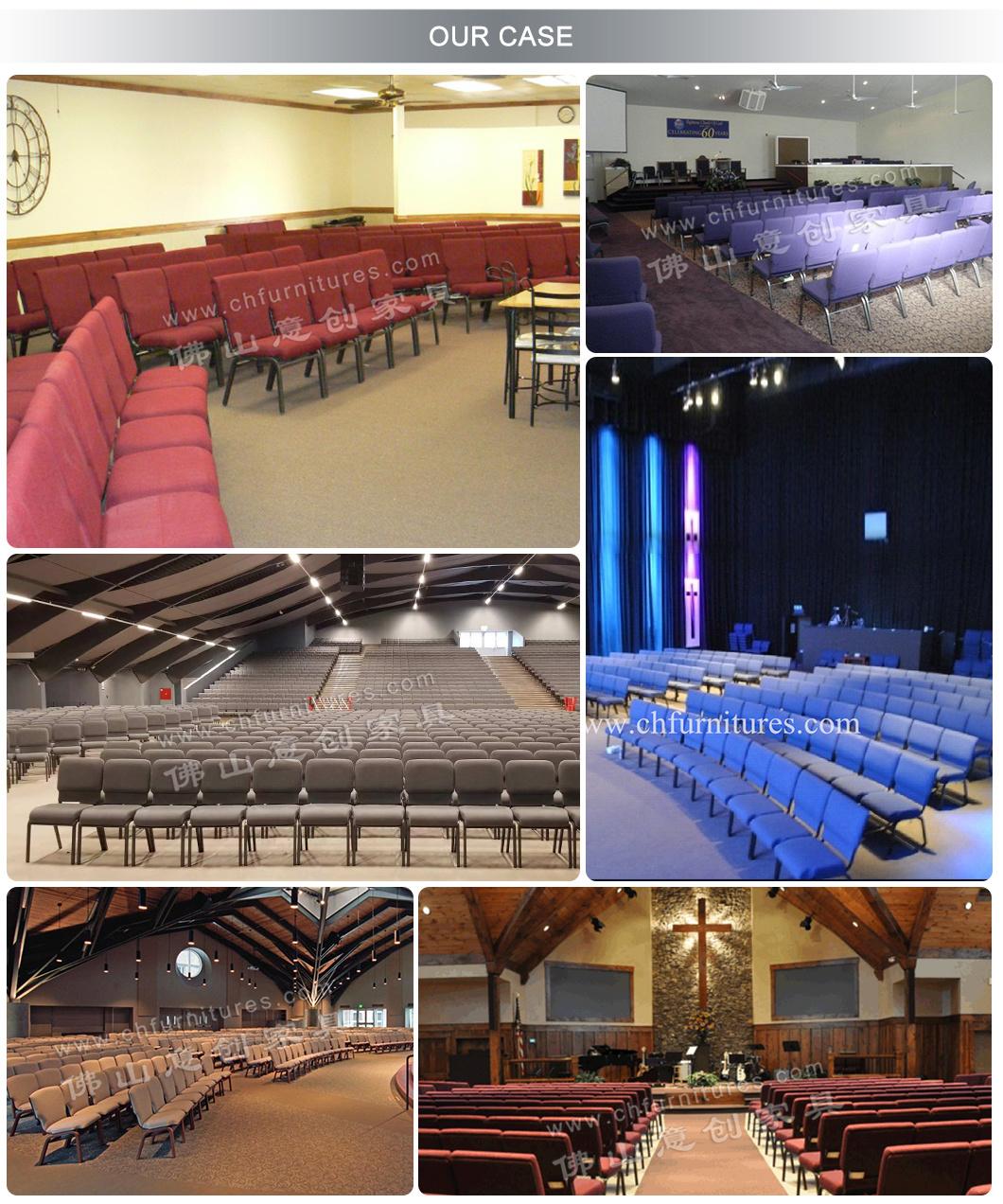 Yc-G81 Wholesale Interlocking Used Blue Church Chairs for Auditorium