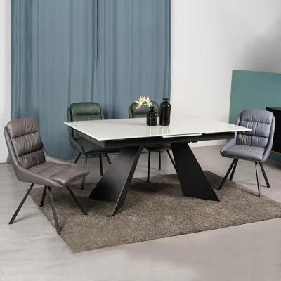 Cheap Unique Factory Design Modern Luxury Microcrystalline Stone Extendable Dining Table