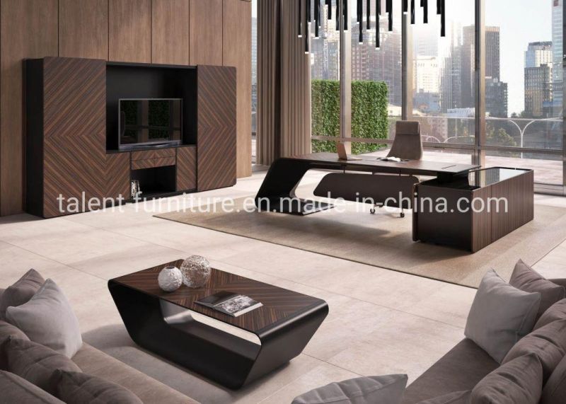 Luxury Veneer Executive Office Furniture Modern Office Furniture Arc-Shaped Credenza (BJD-2409)