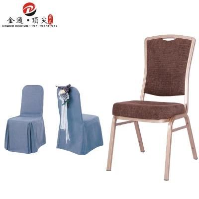 Wedding Furniture Navy Blue Elegant Stackable Modern Hotel Banquet Chair with Cover