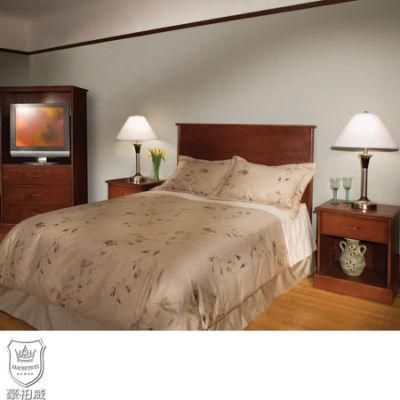 Simple Modern Design Hotel Bedroom Furniture with Solid Wood Frame