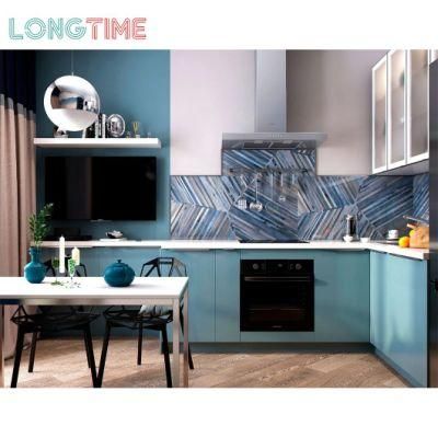 Space Saving TV Cabinet Cabinet Integrated Furniture Fresh Color Handleless Design Kitchen Cabinets (KSM02)