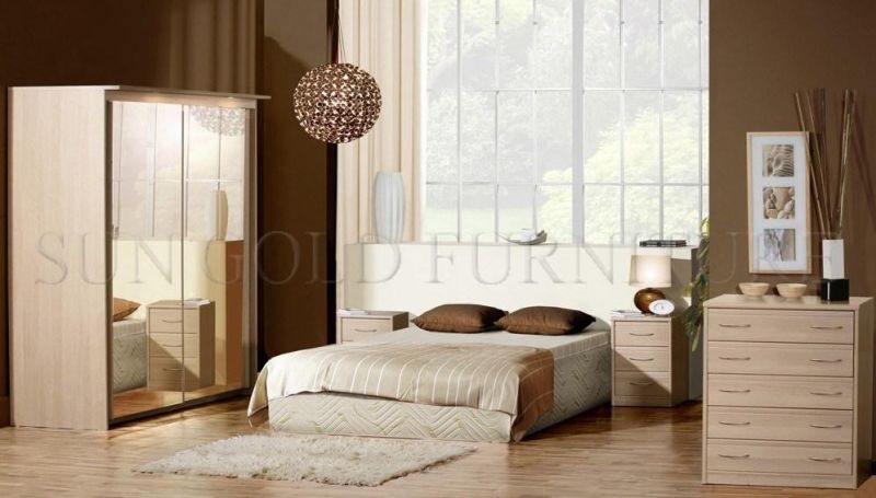 Hot Sale Cheap White Varnish Bed / Modern Bedroom Furniture Set / Home Furniture