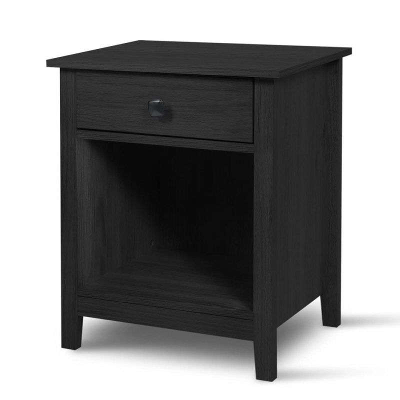 Wood Nightstand - Bedroom Tall Night Stand Bedside Table with Storage