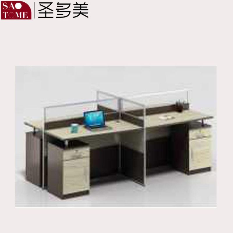 Modern Office Furniture Office Two-Seater Desk with 2 Fixed Cabinets