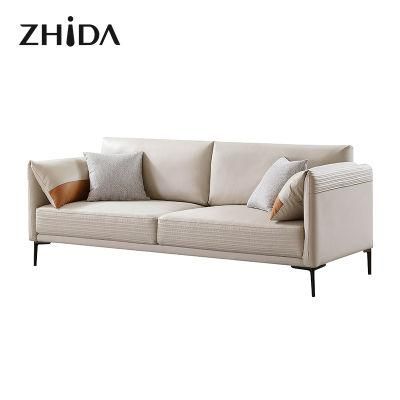 One-Stop Solution Modern Design Home Furniture 1 2 3 Seater Upholstered PU Leather Villa Living Room Adjustable Foldable Armrest Sofa for Home