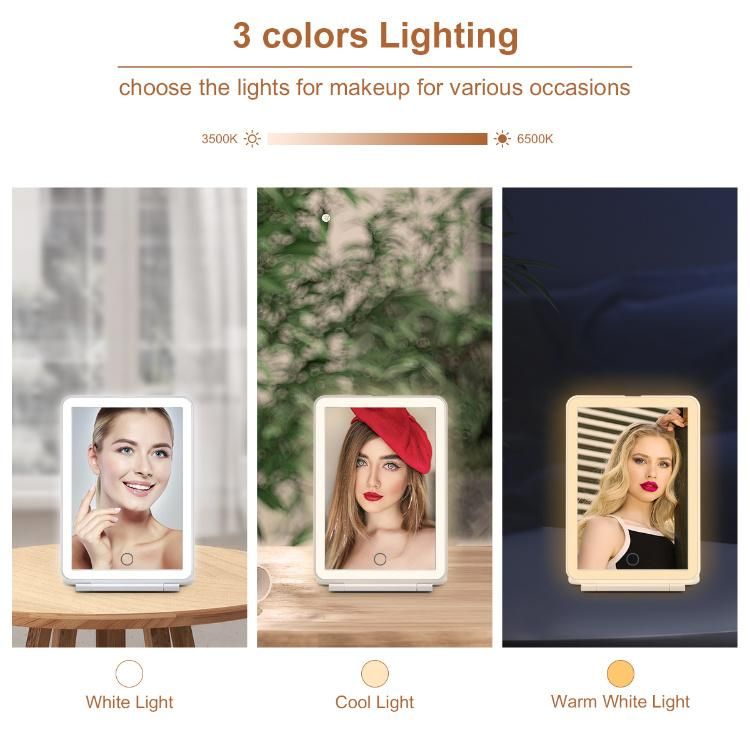 Crazy Hot Gift LED Lighted Square Makeup Folding Pocket Portable Mirror