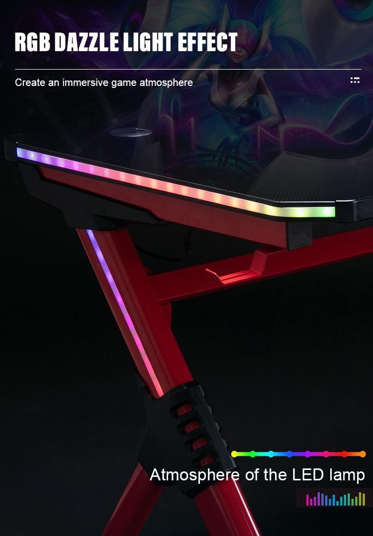 Lisung 30031 Computer RGB PC Modern Adjustable Station Gaming Desk