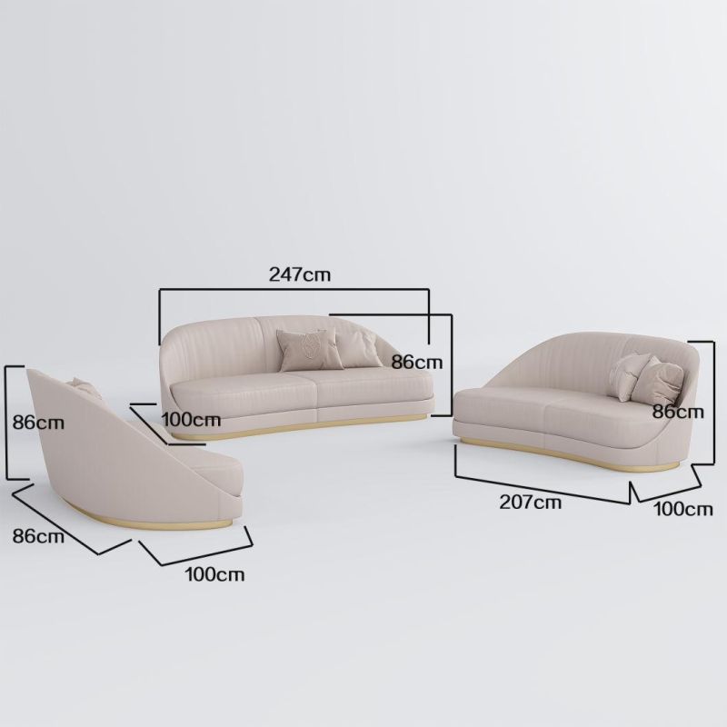 American Style Home Furniture Modern Design Sectional Geniue Leather Living Room Sofa Single Lovesaet