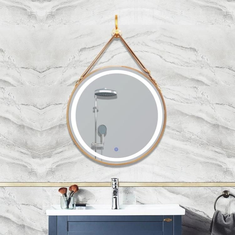 Round Hanging LED Lighted Bathroom Decor Wall Mirror Touch Screen