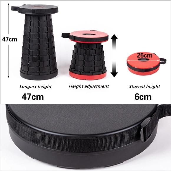 Wholesale Adjustable Camping Folding Collapsible Stool Outdoor Retractable Portable Stool