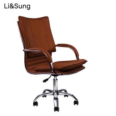 Lisung Modern Specification High Back Chrome Based Leather Office Chair