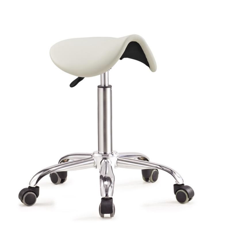 Ergonomic Saddle Chair - Comfortable Saddle Stool with Wheels - Swivel Salon Cutting Stool for Kitchen, Salon, SPA, Tattoo, Pedicure, Massage -E