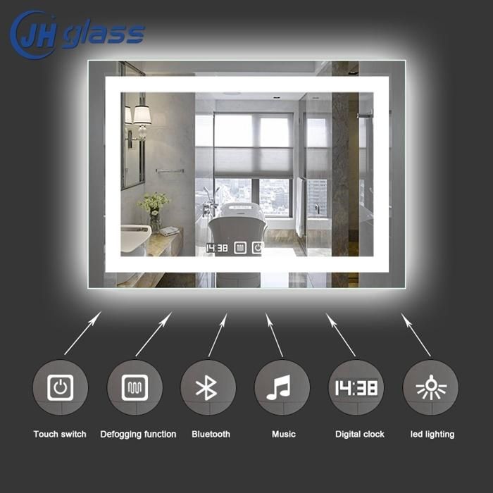 Black Framed Wall Mirror LED Bathroom Mirror Framed Bathroom Mirror with Lighting