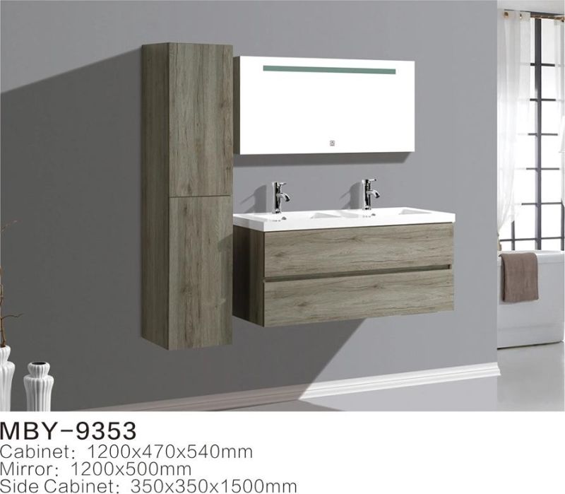 Wall Hung Bath furniture Sets Melamine Bathroom Vanity with Double Basin