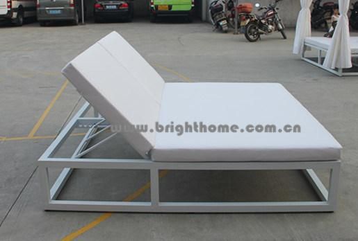 Outdoor Beach Sun Lounge with Tent Aluminium Sunbed