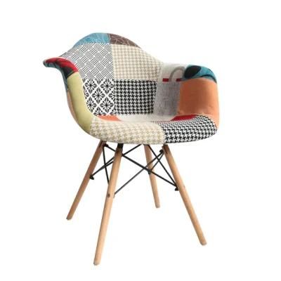 Hot Sale Modern Furniture Restaurant Fabric Dining Chair with Armchair