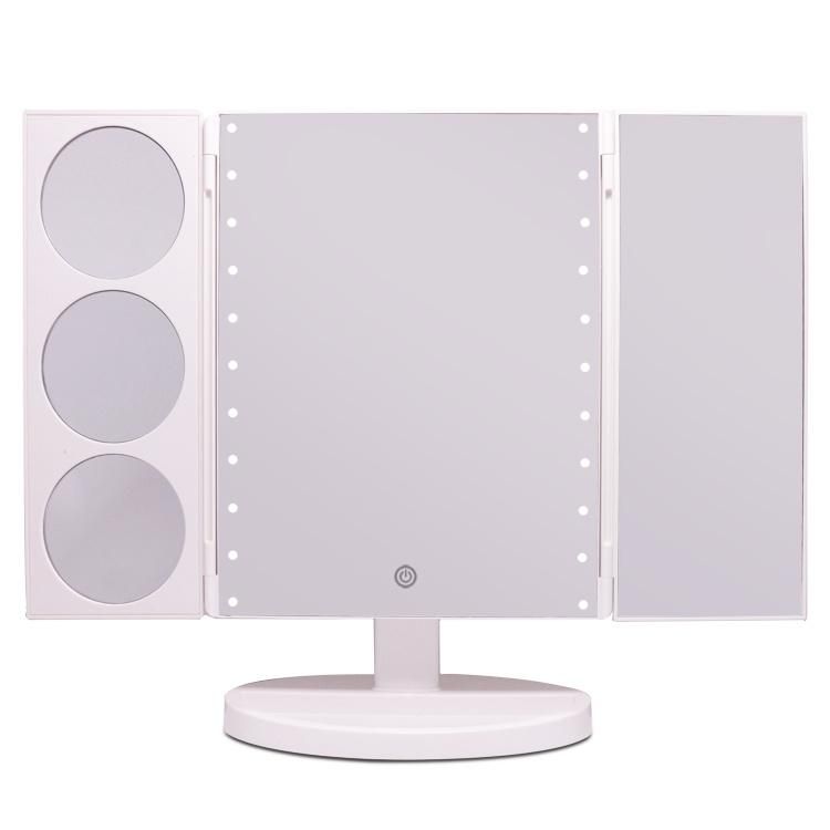 Professional Trifold Dimmable Brightness LED Makeup Mirror