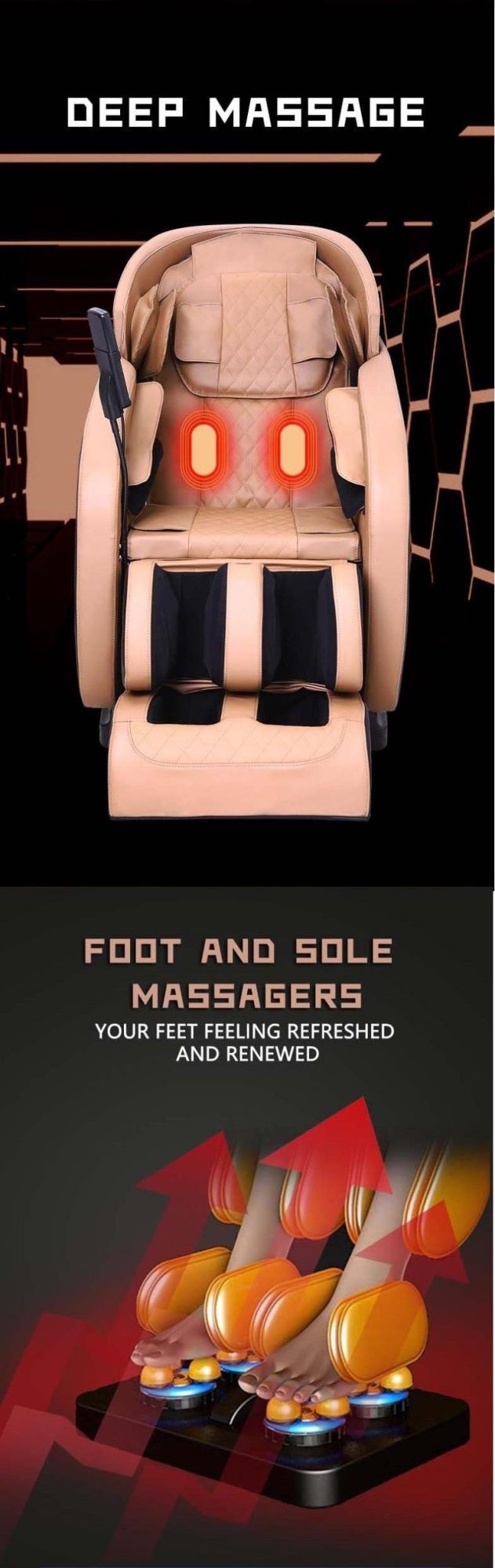 Modern Cheap Price Full Body PU Leather Electric Recliner Heat Automatic 3D SL Track Zero Gravity Massage Chair